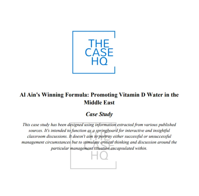 Al Ain's Winning Formula: Promoting Vitamin D Water in the Middle East