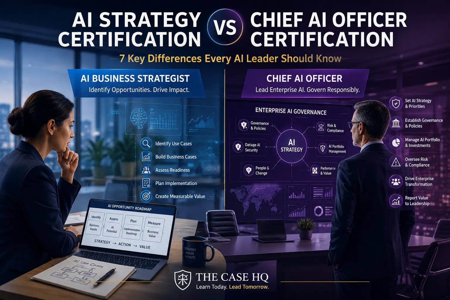 AI Strategy Certification vs Chief AI Officer Certification: 7 Key Differences 1 AI strategy certification vs Chief AI Officer certification