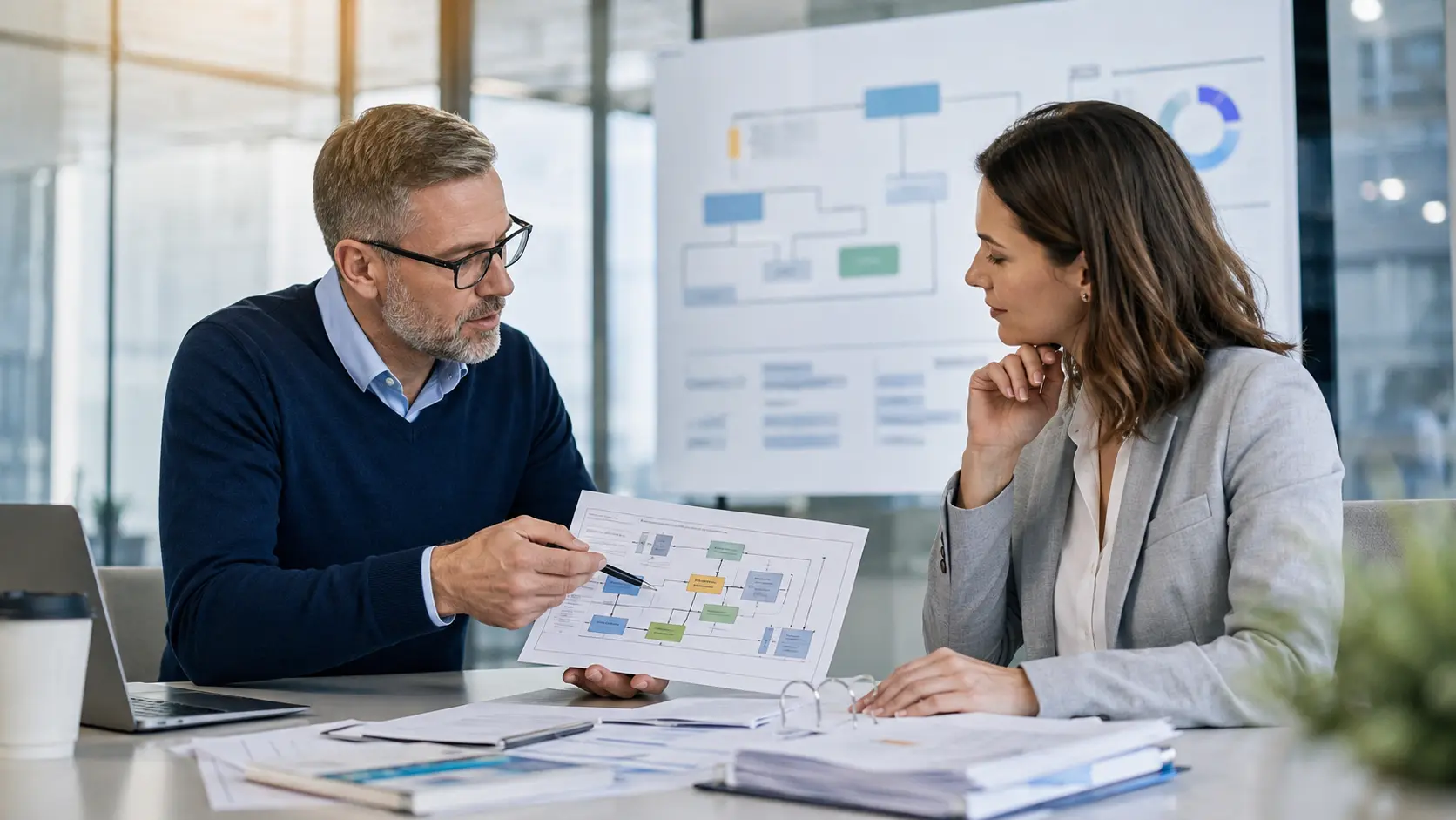 Professional team applying the ISO 9001 transition framework in a realistic workplace decision setting