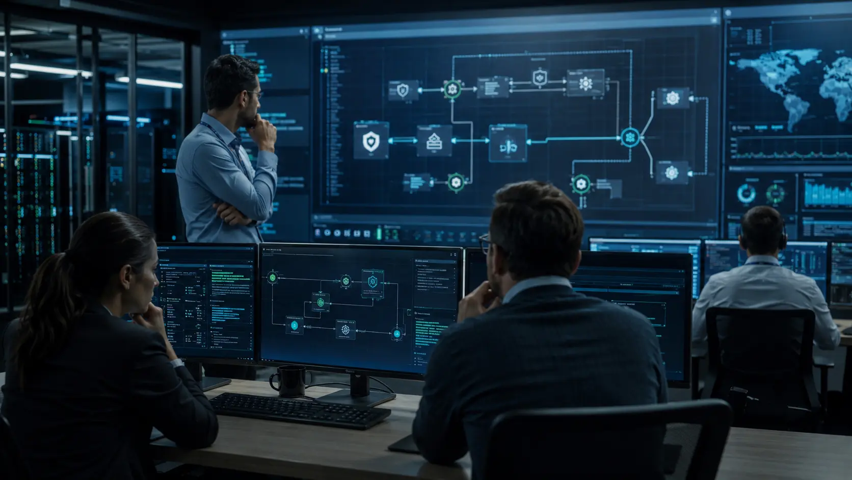 Agentic AI Security: Build a Risk Register Before Agents Get Tool Access 1 Professional team applying the agentic AI security framework in a realistic workplace decision setting