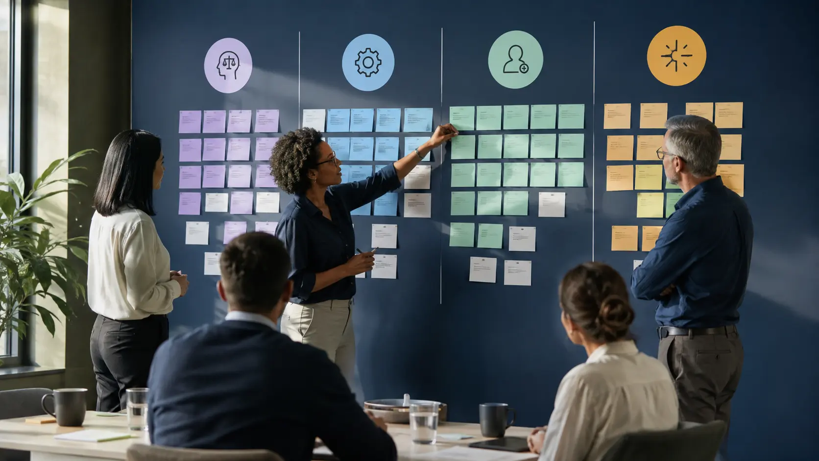 AI Job Redesign: A Practical HR Method for Rebuilding Roles Around Tasks 1 Professional team applying the AI job redesign framework in a realistic workplace decision setting