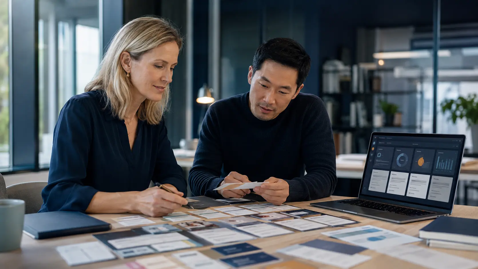 Professional team applying the career skills portfolio framework in a realistic workplace decision setting