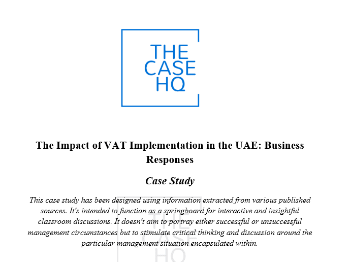 Homepage 28 The Impact of VAT Implementation in the UAE: Business Responses