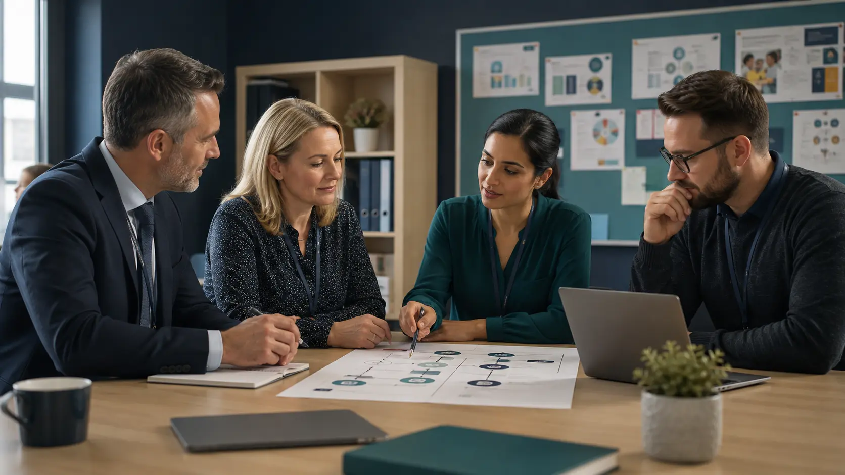 School AI Incident Response Playbook: From Classroom Report to Governance Review 1 School leadership team reviewing an AI incident response plan in a calm meeting